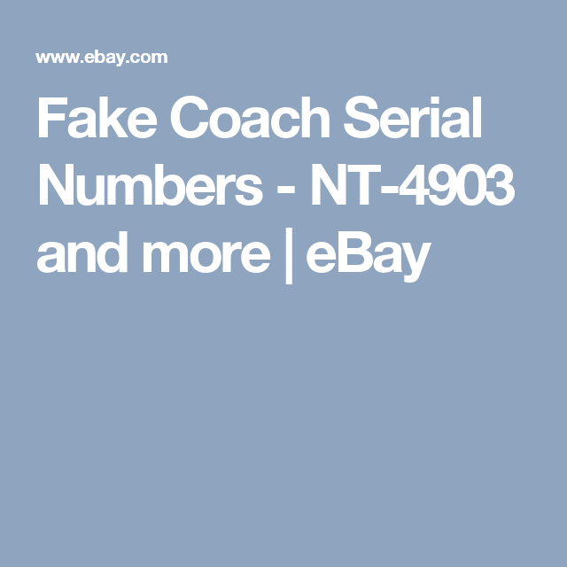 coach creed no serial number